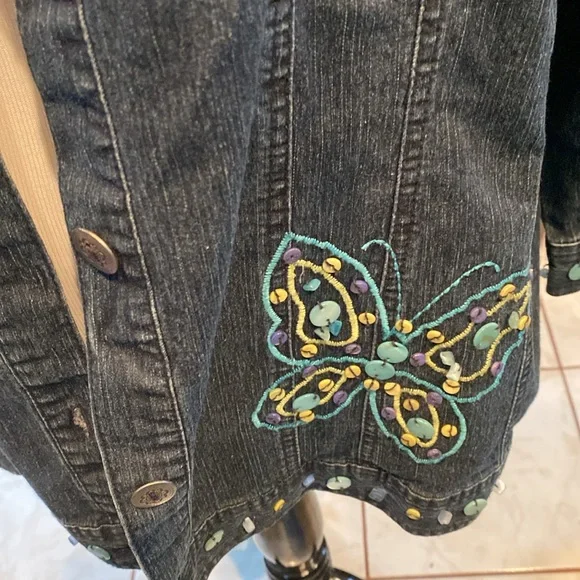 Alfred Dunner Denim Jacket, Dark Wash - Picture 4 of 6